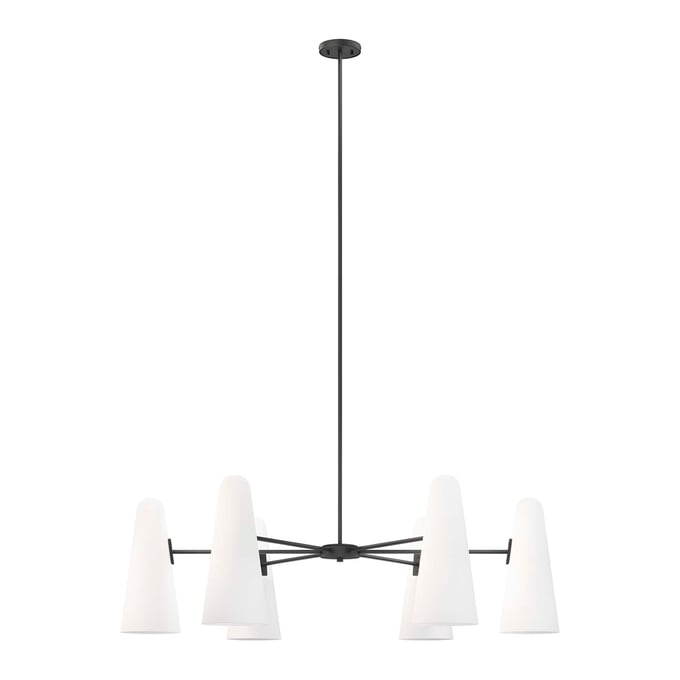 Modway Furniture Beacon Opal Black 6 Light Chandelier EEI-5648-OPA-BLK