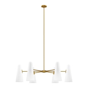 Modway Furniture Beacon Opal Satin Brass 6 Light Chandelier