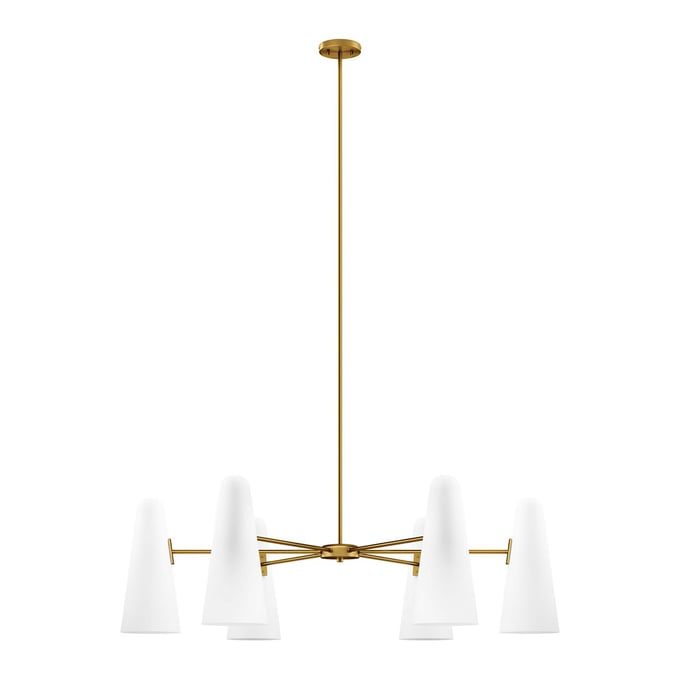 Modway Furniture Beacon Opal Satin Brass 6 Light Chandelier EEI-5648-OPA-SBR