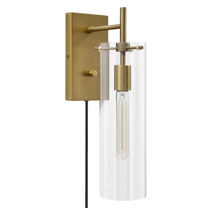 Modway Furniture Skylark Satin Brass Wall Sconce EEI-5650-CLR-SBR