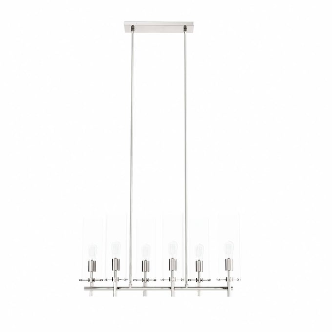 Modway Furniture Skylark Polished Nickel 6 Light Chandelier EEI-5651-CLR-PON