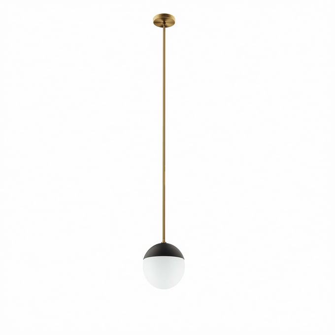 Modway Furniture Stellar Opal Satin Brass 1 Light Pendant Light EEI-5653-OPA-SBR