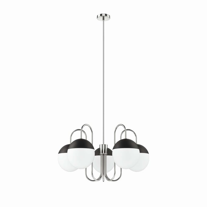 Modway Furniture Stellar Opal Polished Nickel 5 Light Chandelier EEI-5658-OPA-PON