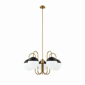 Modway Furniture Stellar Opal Satin Brass 5 Light Chandelier