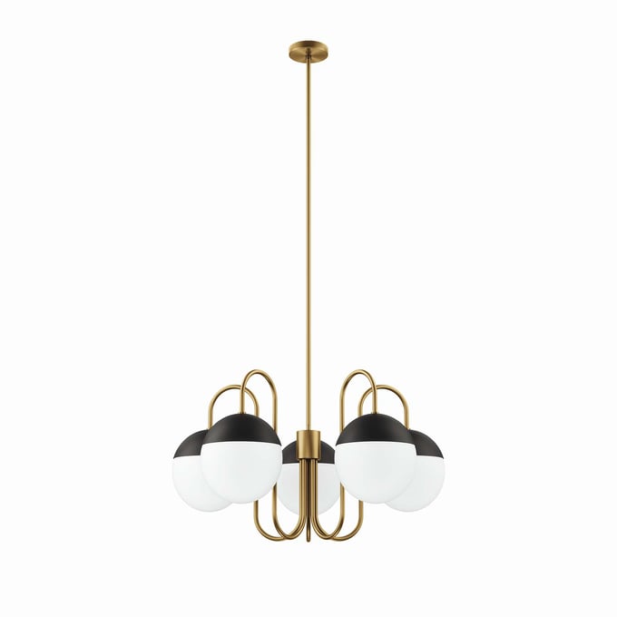 Modway Furniture Stellar Opal Satin Brass 5 Light Chandelier EEI-5658-OPA-SBR