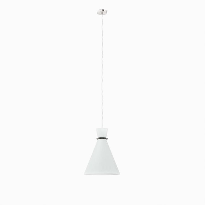 Modway Furniture Starlight White Polished Nickel 1 Light Pendant Light EEI-5659-WHI-PON