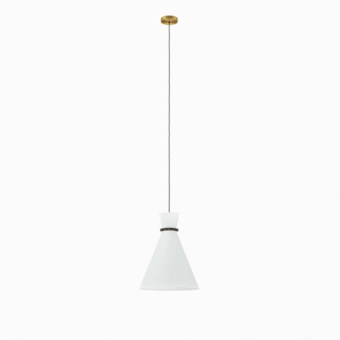 Modway Furniture Starlight White Satin Brass 1 Light Pendant Light EEI-5659-WHI-SBR