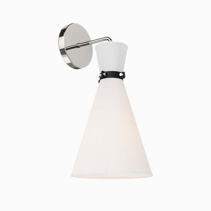 Modway Furniture Starlight White Polished Nickel 1 Light Wall Sconce EEI-5660-WHI-PON