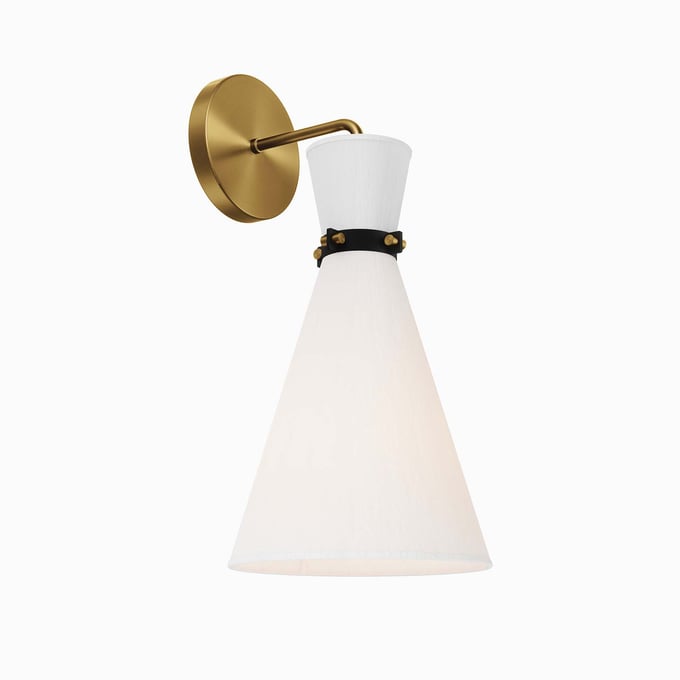 Modway Furniture Starlight White Satin Brass 1 Light Wall Sconce EEI-5660-WHI-SBR