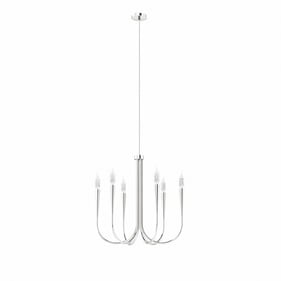 Modway Furniture Penrose Polished Nickel 6 Light Chandelier