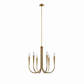 Modway Furniture Penrose Satin Brass 6 Light Chandelier