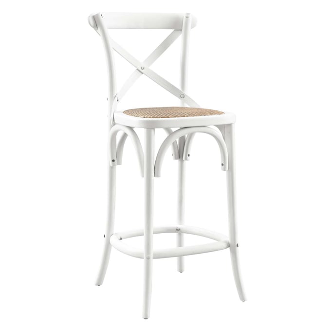 Modway Furniture Gear White Wood Counter Stool EEI-5667-WHI