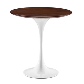 Modway Furniture Lippa White Cherry Walnut 20 Inch Round Side Table