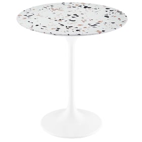 Modway Furniture Lippa White Terrazzo 20 Inch Round Side Table