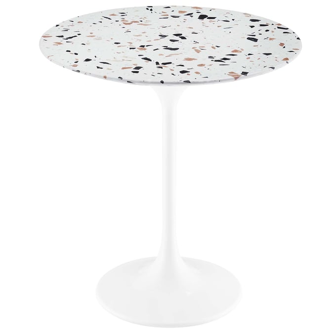 Modway Furniture Lippa White Terrazzo 20 Inch Round Side Table EEI-5682-WHI-TER