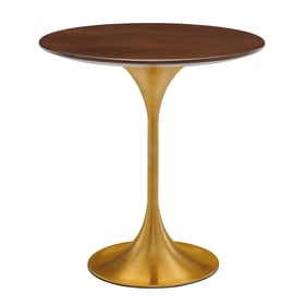 Modway Furniture Lippa Gold Cherry Walnut 20 Inch Round Side Table