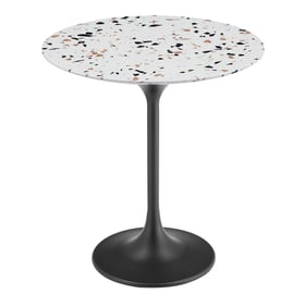 Modway Furniture Lippa Black Terrazzo 20 Inch Round Side Table