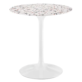 Modway Furniture Lippa White 28 Inch Round Terrazzo Dining Table