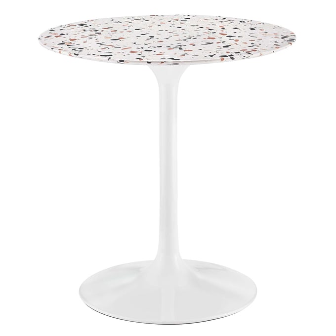 Modway Furniture Lippa White 28 Inch Round Terrazzo Dining Table EEI-5697-WHI-WHI