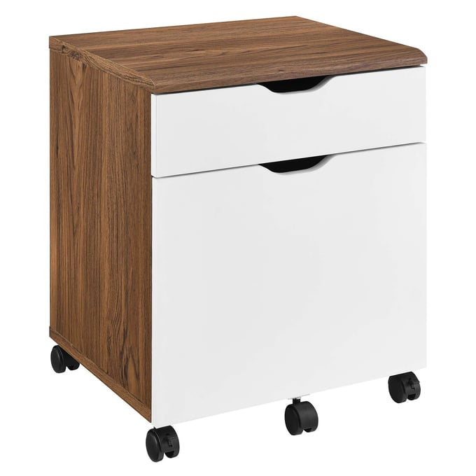 Modway Furniture Envision Walnut White File Cabinet EEI-5706-WAL-WHI