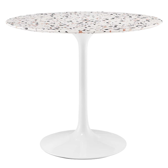 Modway Furniture Lippa White 36 Inch Round Terrazzo Dining Table EEI-5713-WHI-WHI