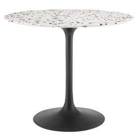 Modway Furniture Lippa Black White 36 Inch Round Terrazzo Dining Table