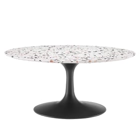 Modway Furniture Lippa Black White 36 Inch Round Terrazzo Coffee Table