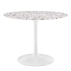 Modway Furniture Lippa White 40 Inch Round Terrazzo Dining Table