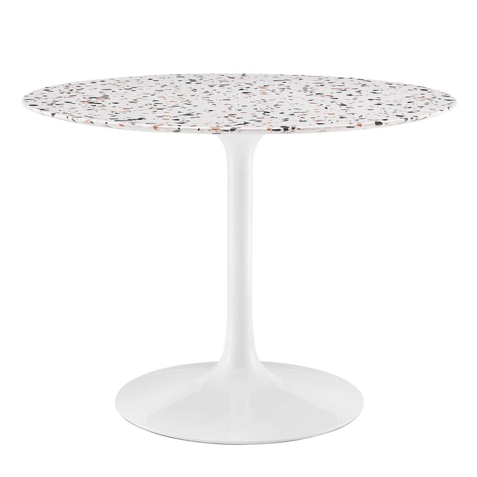 Modway Furniture Lippa White 40 Inch Round Terrazzo Dining Table EEI-5722-WHI-WHI