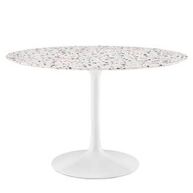 Modway Furniture Lippa White 47 Inch Round Terrazzo Dining Table