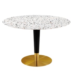 Modway Furniture Zinque Gold White 47 Inch Round Dining Table