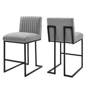 2 Modway Furniture Indulge Light Gray Fabric Counter Stools