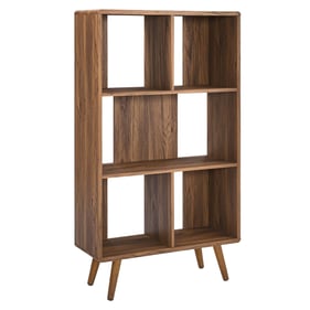 Modway Furniture Transmit Walnut 31 Inch Wood Bookcase