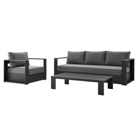 Modway Furniture Tahoe Gray Charcoal Outdoor Patio 3pc Set