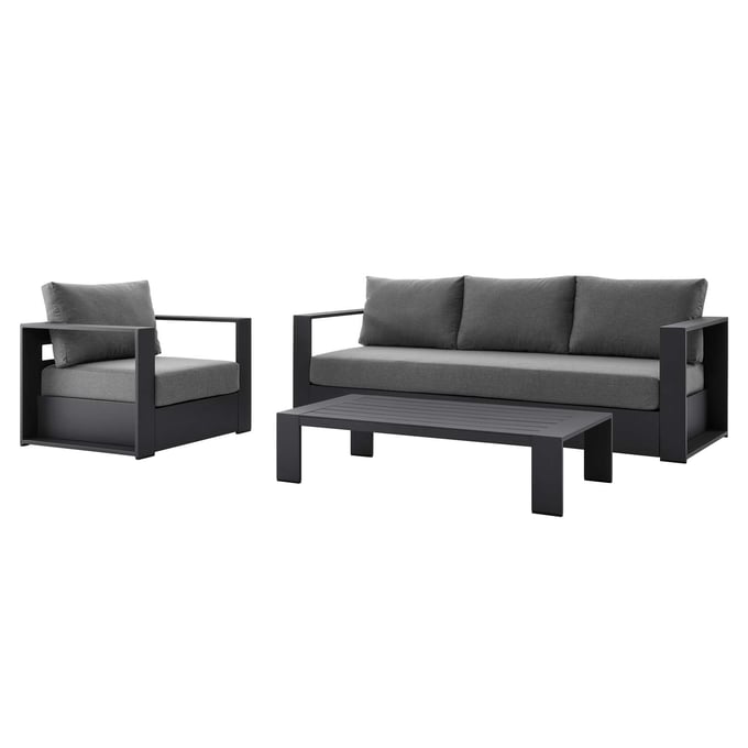 Modway Furniture Tahoe Gray Charcoal Outdoor Patio 3pc Set EEI-5748-GRY-CHA