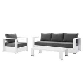 Modway Furniture Tahoe White Charcoal Outdoor Patio 3pc Set