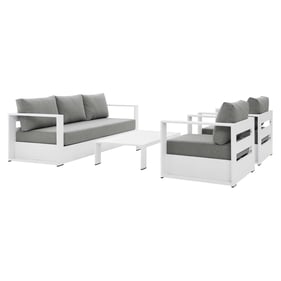 Modway Furniture Tahoe White Gray Outdoor Patio 4pc Set