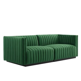 Modway Furniture Conjure Black Emerald Loveseat