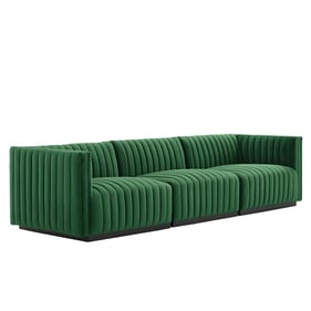 Modway Furniture Conjure Black Emerald Sofa