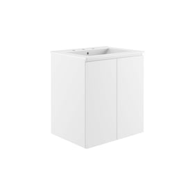 Modway Furniture Bryn White 24 Inch Wall Mount Bathroom Vanity