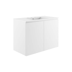 Modway Furniture Bryn White 36 Inch Wall Mount Bathroom Vanity