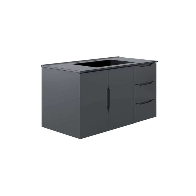 Modway Furniture Vitality Gray Black 36 Inch Bathroom Vanity EEI-5783-GRY-BLK