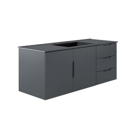 Modway Furniture Vitality Gray Black 48 Inch Single Sink Bathroom Vanity