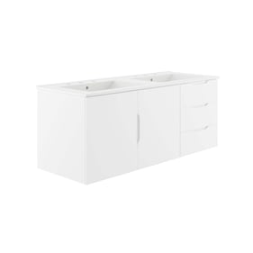 Modway Furniture Vitality White 48 Inch Double Sink Bathroom Vanity