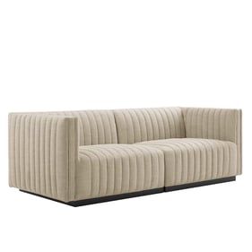 Modway Furniture Conjure Black Beige Loveseat