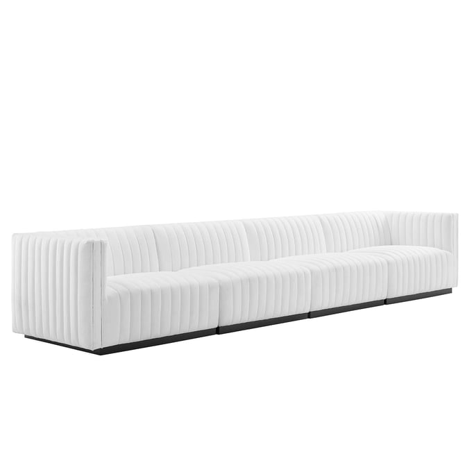 Modway Furniture Conjure Black White 4pc Sofa EEI-5789-BLK-WHI