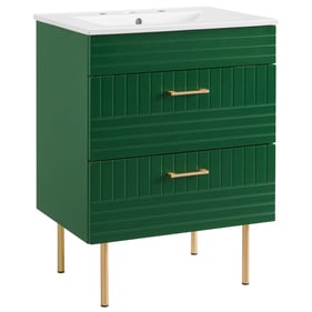 Modway Furniture Daybreak Green White 24 Inch Bathroom Vanity