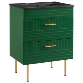 Modway Furniture Daybreak Black Green 24 Inch Bathroom Vanity