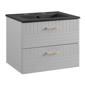 Modway Furniture Daybreak Light Gray Black 24 Inch Bathroom Vanity