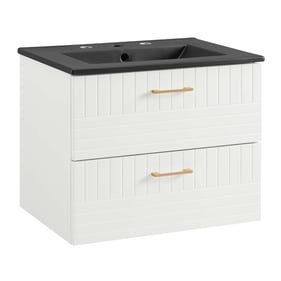 Modway Furniture Daybreak White Black 24 Inch Bathroom Vanity